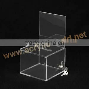Hot Sale Acrylic Vote Box/Custom Clear Acrylic Donation Box thumbnail-3