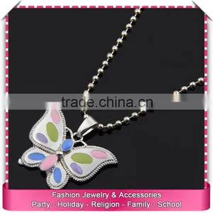 Metal Bead Necklace Designs, Butterfly Pendant Alloy Necklace thumbnail-1
