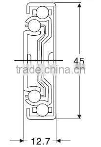 3 Fold Ball Bearing Drawer Slide Rail 45mm Width for Kichen Cabinet thumbnail-3