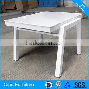 Outdoor Funiture White Aluminum Coffee Table thumbnail-1