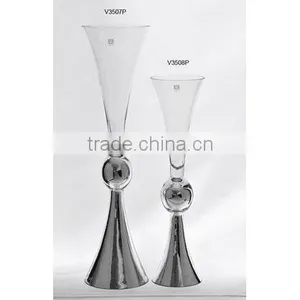 Unique New Style Home Wedding Decor Floor Glass Vases for Flower Arrangement thumbnail-2