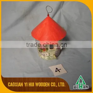 Colorized Dome Wooden Bird House Feeder thumbnail-1