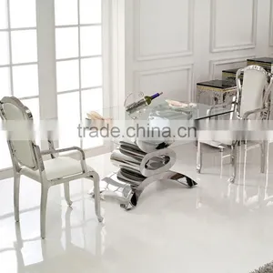 Th346 Party Furniture Table Set Luxury Stainless Steel Dining Table thumbnail-4