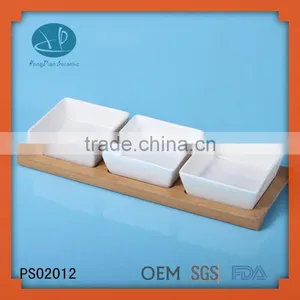 Set of 3 Tapas Dishes & Board,LFGB,FDA,CE / EU,SGS Certification and Dishes & Plates Dinnerware Type 3 Compartment thumbnail-1