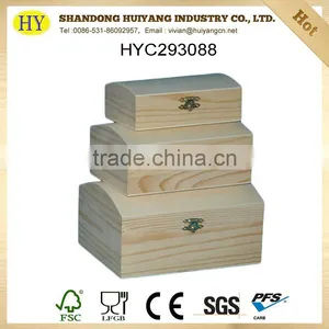 FSC Unfinished Wooden Jewlery Box Wholesale With Lids thumbnail-1
