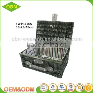 Cheap Eco-friendly Empty Willow Wicker Picnic Baskets for Sale thumbnail-1