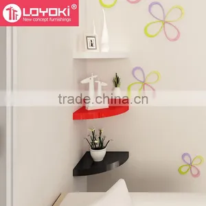 Eco-friendly Wood Corner Shelf Set of 3 Pieces Home Decoration DIY Wall Floating Shelf thumbnail-2
