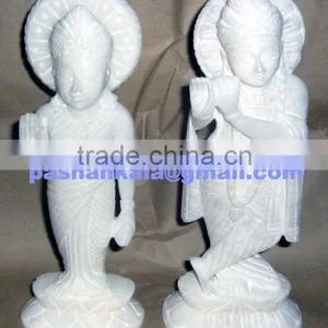 White Marble Radha Krishna Idols thumbnail-1