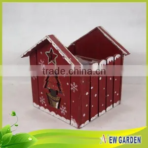 Home Decor Garden Beautiful House Shape Wooden Flower Pot thumbnail-3