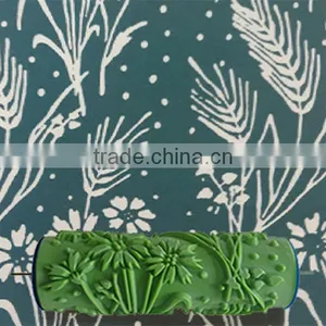Green Color Soft Rubber Roller Paint Brush Roller Pattern Paint Roller thumbnail-5