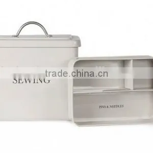 Metal Sewing Work Box With Seprators thumbnail-1