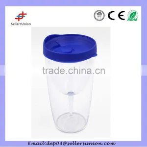 Double Wall Plastic Cup With Lid and Straw With PP Lid thumbnail-1