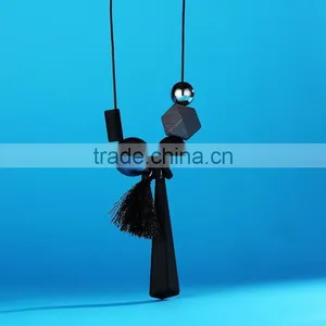 Geometric Beads Strip Pendant Necklace Tassel Long Sweater Necklace Autumn Winter Geometric Garment Necklace thumbnail-6