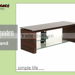 Simple Cabinet Glass Modern Lcd Wooden TV Stand thumbnail-1