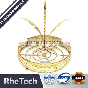 Fruit Bowl Storage Basket Brass Antique Rack With Banana Holder thumbnail-1