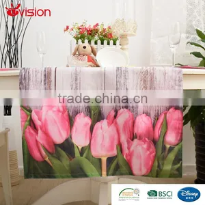 Tulip Digital Print Table Runner Decoration ,mat Place,four Pcs Set,BSCI Factory thumbnail-4