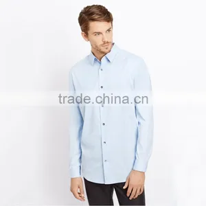 Factory Supply Directly 2015 Fashion Slim Fit Formal Sky Blue Shirts for Men thumbnail-1