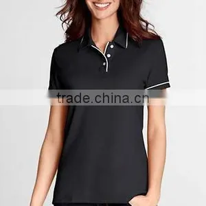 WOMEN'S POLO SHIRT WITH TIPPING COLLAR & CUFFS thumbnail-1