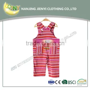 China Wholesalers Customized Red Striped Baby Bib Overalls thumbnail-2
