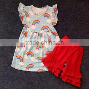 New Fashion Little Baby Cotton Outfit Western Girls Summer Clothing Set Tunic Western Girls Outfit thumbnail-1