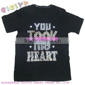 Custom Tshirt Summer Men Design Black T-shirt With Letters thumbnail-1