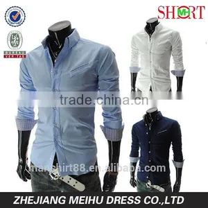 Slim Fit Long Sleeve Casual Shirts Business Formal Tops Shirt thumbnail-1