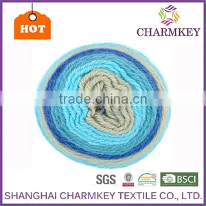 Charmkey 2017 Recycled Freshing Colors Cake Yarn New Hair Wool Acrylic Yarn Crochet Fancy Yarn Wonderfully Versatile thumbnail-2