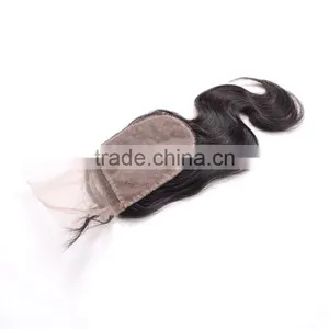 Free Parting Human Hair Closure Piece Hot Sale Top Quality Cheap Silk Base Closure With Baby Hair thumbnail-1