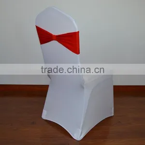 High Quality Red Elastic Chair Sash With Fabric Buckle for Weddings thumbnail-1