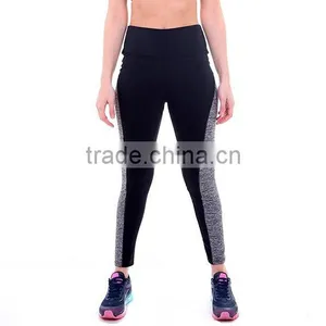 Hot Sale Slim Fit Two Tone Custom Cotton Mesh Yoga Pants Sport Leggings Fabric thumbnail-1