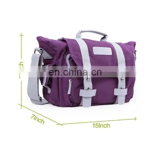Large Canvas Messenger Slr Dslr Camera Bag With Rain Cover for Digital Cameras Laptops thumbnail-4
