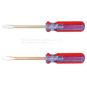 Flat Cross Screwdriver With Explosion-proof Slotted Plastic Handle Aluminum Bronze Alloy 200mm thumbnail-1