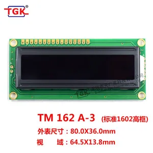 16X2 Lcd Display 1602 Lcd Modules TM162A-3 80X36mm Black Screen Dust-free Process 16X2 LCD Screen thumbnail-2