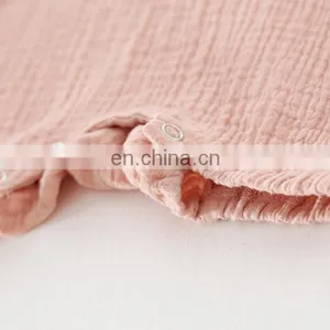 Lovely Whosale Newborn Baby Clothes Summer Linen Baby Clothes Romper thumbnail-5