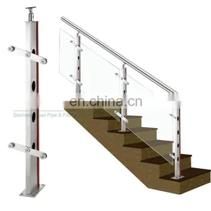New Design Sus 304 Glass Balcony Balustrade Baluster Stair Railing Designs Factory China thumbnail-4