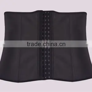 Latex Corset Shaper Vest Women Sexy Slimming Underbust Fat Burning Corset Vest Waist Trainer 9 Steel Bones thumbnail-2