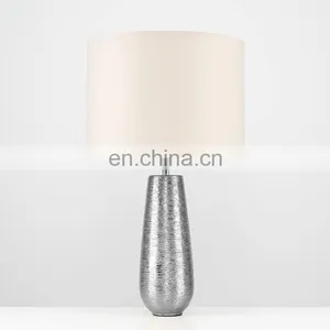 Good Items Custom Hotel Bedside Decoration Silver Ceramic Vase Carved Nordic Desk Lights With Logo thumbnail-3