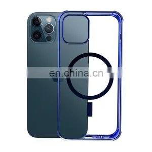 Magnetic Phone Case Logo Silicon 2020 Amazon Hot Products Wholesale Oem/Odm Magnetic Case Moble Phone For Iphone 12 Pro Max X 11 thumbnail-1