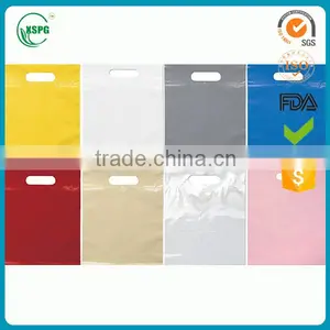 Colorful Promotional Pe Plastic Die Cut Handle Bag thumbnail-1