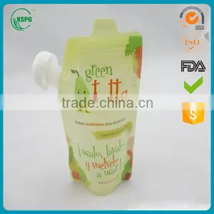 BPA Free Baby Reusable Food Pouch With Spout Zipper Quality Choice thumbnail-1
