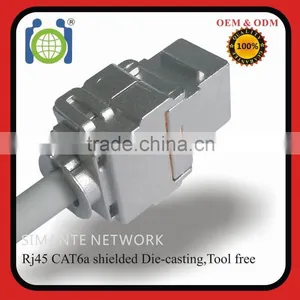 RJ45 CAT6A Tooless Shielded Keystone Jack thumbnail-3