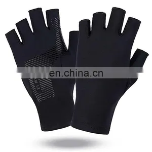 Touch Screen Cycling Summer Ice Silk Sunscreen Outdoor Half Finger Sports Driving Hand Fishing Gloves thumbnail-1