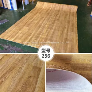 Gray Wood Grain Floor Leather Factory Dormitory Site Activity Board House Office Container Rental House PVC Floor Leather thumbnail-3