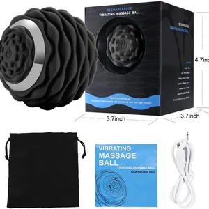 Wholesale Customized Logo Electronic Massage Ball, 4 Speeds Vibrating Massage Roller for Body Muscle Release ,USB Rechargeable thumbnail-2