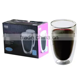 450ml Hot Sale Handmade Double Wall Glass Borosilicate Material Double Wall Glass for Coffee Quality Choice thumbnail-1