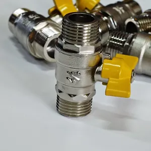 DN15 Double Outer Wire Copper Ball Valve, Gas Valve Switch,Keywords Water Heater Valve, Threaded Switch,Water Pipe Switch,Gas Pipeline Fittings thumbnail-1