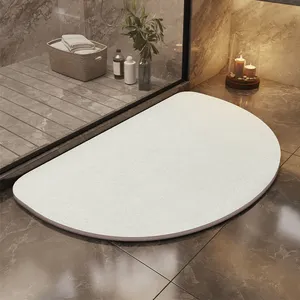 Semi Circle Bath Mat Manufacturer | Fast Drying & Water Absorbing Diatomite Bathroom Mat thumbnail-2