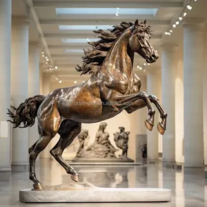 Handcrafted Bronze Horse Sculpture, Dynamic Equestrian Art, Luxurious Home Museum or Gallery, High-end Metal Handicrafts thumbnail-1