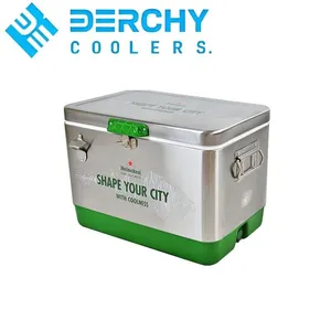 51L Stainless Steel Cooler Box Ice Box With Bottle Opener Coolers for Party and Camping thumbnail-1