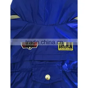 Wholesale Large Dog Spring Summer and Early Autumn Double Layer Waterproof Dog Air Force Raincoat Uniform thumbnail-5